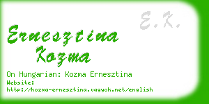 ernesztina kozma business card